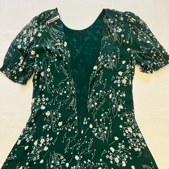 Reformation Green Floral Mini Dress - Picture 13 of 16